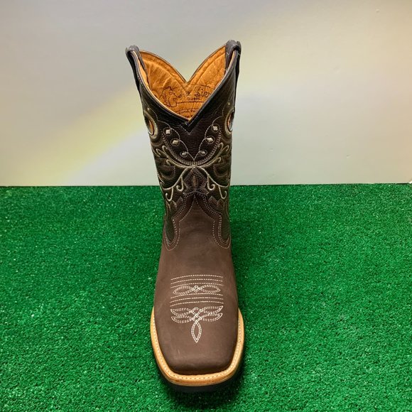 Men’s Western Cowboy Rodeo Square Toe Leather Boots Hand made Botas Vaqueras - Picture 3 of 5